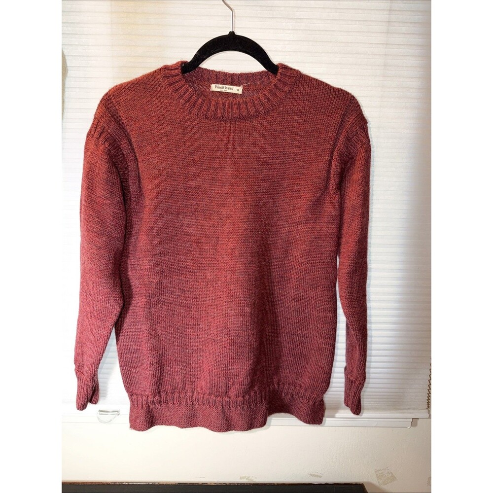 WoolOvers 100% Wool Crewneck Sweater Women’s Medium Burgundy Pullover Cozy